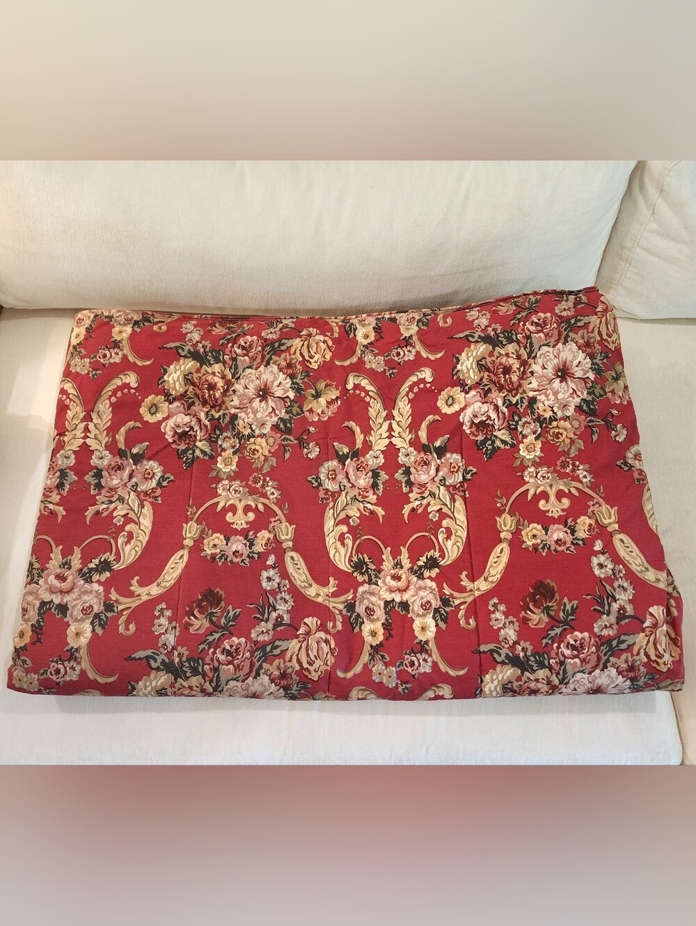 Vintage Ralph Lauren Danielle Marseilles Twin Comforter Floral Red